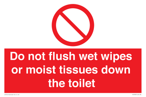 PH5783: Do not flush wet wipes or moist tissues down the toilet