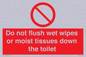 PH5783: Do not flush wet wipes or moist tissues down the toilet