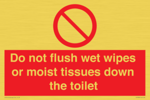 PH5783: Do not flush wet wipes or moist tissues down the toilet