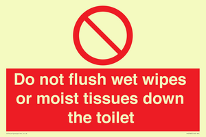 PH5783: Do not flush wet wipes or moist tissues down the toilet