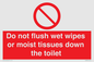 PH5783: Do not flush wet wipes or moist tissues down the toilet