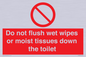PH5783: Do not flush wet wipes or moist tissues down the toilet