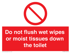 PH5783: Do not flush wet wipes or moist tissues down the toilet