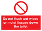 PH5783: Do not flush wet wipes or moist tissues down the toilet