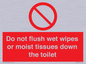 PH5783: Do not flush wet wipes or moist tissues down the toilet