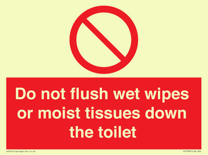 PH5783: Do not flush wet wipes or moist tissues down the toilet