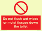 PH5783: Do not flush wet wipes or moist tissues down the toilet