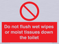 PH5783: Do not flush wet wipes or moist tissues down the toilet
