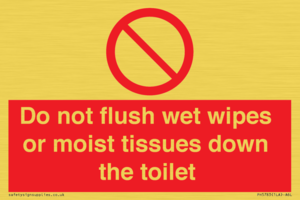 PH5783: Do not flush wet wipes or moist tissues down the toilet