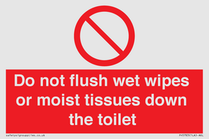 PH5783: Do not flush wet wipes or moist tissues down the toilet