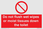 PH5783: Do not flush wet wipes or moist tissues down the toilet