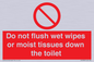 PH5783: Do not flush wet wipes or moist tissues down the toilet