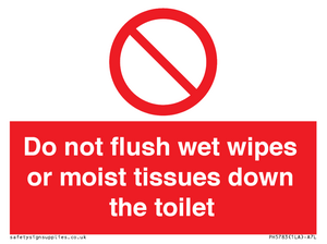 PH5783: Do not flush wet wipes or moist tissues down the toilet