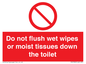 PH5783: Do not flush wet wipes or moist tissues down the toilet