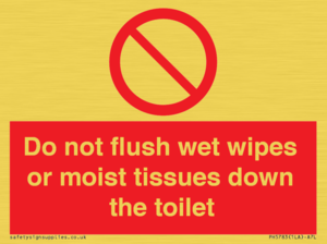 PH5783: Do not flush wet wipes or moist tissues down the toilet