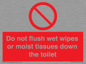 PH5783: Do not flush wet wipes or moist tissues down the toilet