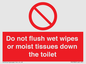 PH5783: Do not flush wet wipes or moist tissues down the toilet