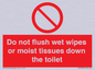 PH5783: Do not flush wet wipes or moist tissues down the toilet