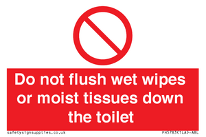 PH5783: Do not flush wet wipes or moist tissues down the toilet