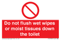 PH5783: Do not flush wet wipes or moist tissues down the toilet