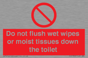 PH5783: Do not flush wet wipes or moist tissues down the toilet