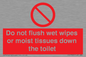 PH5783: Do not flush wet wipes or moist tissues down the toilet