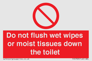 PH5783: Do not flush wet wipes or moist tissues down the toilet