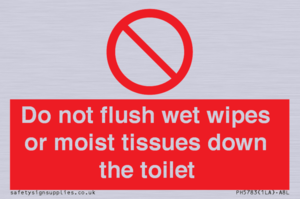 PH5783: Do not flush wet wipes or moist tissues down the toilet