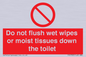 PH5783: Do not flush wet wipes or moist tissues down the toilet