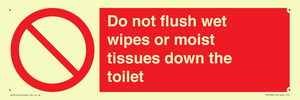 PH5783: Do not flush wet wipes or moist tissues down the toilet