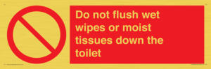 PH5783: Do not flush wet wipes or moist tissues down the toilet