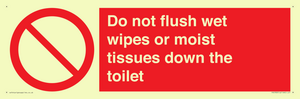 PH5783: Do not flush wet wipes or moist tissues down the toilet