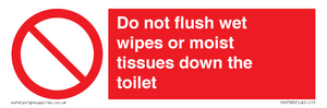 PH5783: Do not flush wet wipes or moist tissues down the toilet