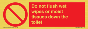 PH5783: Do not flush wet wipes or moist tissues down the toilet
