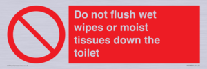 PH5783: Do not flush wet wipes or moist tissues down the toilet