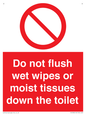 PH5783: Do not flush wet wipes or moist tissues down the toilet