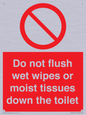 PH5783: Do not flush wet wipes or moist tissues down the toilet