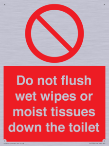 PH5783: Do not flush wet wipes or moist tissues down the toilet