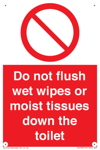 PH5783: Do not flush wet wipes or moist tissues down the toilet