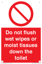 PH5783: Do not flush wet wipes or moist tissues down the toilet