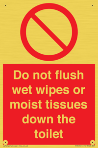PH5783: Do not flush wet wipes or moist tissues down the toilet