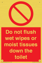 PH5783: Do not flush wet wipes or moist tissues down the toilet
