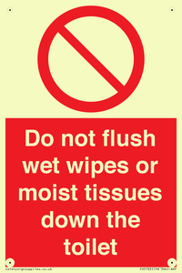 PH5783: Do not flush wet wipes or moist tissues down the toilet