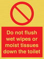 PH5783: Do not flush wet wipes or moist tissues down the toilet