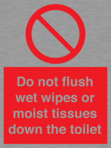 PH5783: Do not flush wet wipes or moist tissues down the toilet