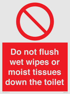 PH5783: Do not flush wet wipes or moist tissues down the toilet