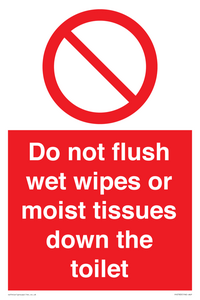 PH5783: Do not flush wet wipes or moist tissues down the toilet