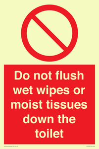 PH5783: Do not flush wet wipes or moist tissues down the toilet
