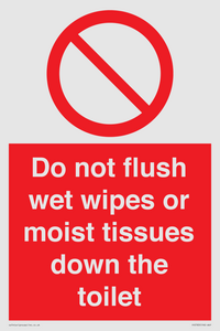 PH5783: Do not flush wet wipes or moist tissues down the toilet