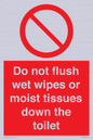 PH5783: Do not flush wet wipes or moist tissues down the toilet